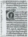 Anonimo italiano sec. XIII/XIV , Iniziale C, Iniziale abitata, Ritratto di uomo a mezzo busto