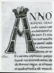 Anonimo italiano sec. XI , Iniziale A, Iniziale decorata, Motivi decorativi fitomorfi, Intreccio