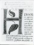 Anonimo italiano sec. XI , Iniziale H, Iniziale decorata, Motivi decorativi geometrici e vegetali, Intreccio