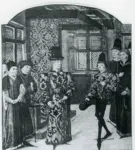 Hennecart Jean , Scena, Interno di palazzo con figure