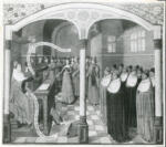Anonimo , Le départ de théologie et d'histoire/ Miniature de la Cité de Dieu, par Maître François (XVe siècle)/ (Bibliothèque nationale (Paris)