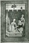 Anonimo , Bethsab&eacute;e au bain./ (N&deg; 16, Heures. Ms. du XVe. s. Bibl. A. Firmin - Didot)