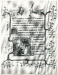 Anonimo francese sec. XV , Iniziale D, Iniziale istoriata, Motivi decorativi con figure fantastiche, Cornice con motivi decorativi fitomorfi