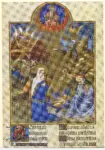 Fratelli Limbourg , Natività di Gesù, Dio Padre in gloria e angeli, Iniziale D, Iniziale decorata