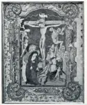 Anonimo francese sec. XV , Crocifissione di Cristo, Motivi decorativi fitomorfi