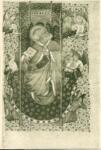 Anonimo francese sec. XV , San Pietro, Angeli, Cornice con motivi decorativi fitomorfi