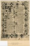Anonimo francese sec. XV , Entrata di Cristo in Gerusalemme, Cornice con motivi decorativi fitomorfi e animali, Stemmi araldici, Angeli