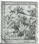Anonimo bizantino sec. X , David che suona l'arpa, Allegoria della Melodia, Cornice con motivi decorativi geometrici