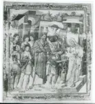 Anonimo bizantino sec. X , Saul unto re da Samuele, Finte architetture, Cornice con motivi decorativi fitomorfi