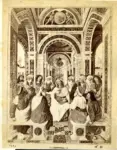 Antonio da Monza , Pentecoste, Cornice con motivi vegetali e floreali, frutta, cornucopie e teste antropomorfe di profilo, Agnello di Dio, Sibilla Tiburtina, Madonna con Bambino, Testa di Cristo incoronata di spine, Ritratto di Alessandro VI papa