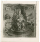 Giovanni Pietro da Birago , Madonna con Bambino in trono, Putti, Paesaggio