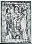 Anonimo inglese sec. XII , Episodi della vita di Cristo, Battesimo di Cristo, Cornice con motivi decorativi fitomorfi e geometrici