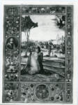 Matteo da Milano , Pagina miniata, Cornice con motivi decorativi fitomorfi, David orante