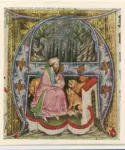 Anonimo sec. XV , Iniziale A, Iniziale abitata, San Girolamo e il leone
