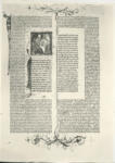 Anonimo sec. XV , Ritratto di papa Clemente V allo scrittoio, Motivi decorativi fitomorfi, Iniziale I, Iniziale decorata