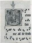 Anonimo sec. XIII/ XIV , Iniziale D, Iniziale istoriata, Entrata di Cristo in Gerusalemme, Motivi decorativi fitomorfi