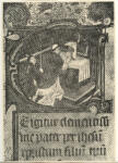 Anonimo , Gehistorieerde aanvangsletter van den Canon - Brugge, stadsbibliotheek, hs. 314, blz. 88.