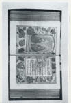 Anonimo sec. XV , Cristo benedicente, Maria Vergine, Cornice con motivi decorativi fitomorfi e animali
