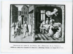 Anonimo , Grisaille du tome II, de Paris, des "Miracles de la Vierge", attribuée au maitre de la Conquete de la Toison d'or (Bibliothèque Nationale, ms. français 9199, f° 55).