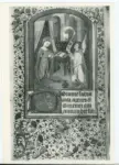 Anonimo sec. XV , Annunciazione, Iniziale D, Iniziale decorata, Cornice con motivi decorativi fitomorfi