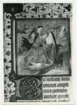 Maestro delle Ore del maresciallo Boucicaut, attr. , San Michele Arcangelo combatte contro il drago, Iniziale B, Iniziale decorata, Cornice con motivi decorativi fitomorfi