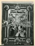 Anonimo sec. XV , Crocifissione di Cristo con i dolenti, Angeli e santi