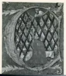 &nbsp; , Iniziale C, Iniziale istoriata, Devoto in preghiera, Motivi decorativi fitomorfi