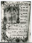 Cosimo di Giovanni, (?) , Iniziale M, Iniziale abitata, Due santi, San Bartolomeo, Motivi decorativi fitomorfi e animali, Notazione musicale
