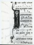 Anonimo sec. XIII , Iniziale I, Iniziale figurata, Sant'Agostino, Motivi decorativi fitomorfi e animali, Notazione musicale