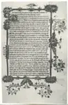 Anonimo sec. XV , Testo scritto, Cornice con motivi decorativi fitomorfi