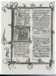 Anonimo sec. XIII/ XIV , Iniziale H, Iniziale istoriata, Madonna, Motivi decorativi con figure fantastiche, Motivi decorativi fitomorfi