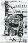 Anonimo sec. XIII , Iniziale H, Iniziale istoriata, Natività di Gesù, Lavacro del Bambino, Motivi decorativi fitomorfi, Notazione musicale