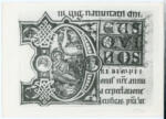 Maestro dell'Epistolario Giovanni da Gaibana, e scuola , Iniziale D, Iniziale istoriata, Natività di Gesù, Motivi decorativi geometrici e vegetali