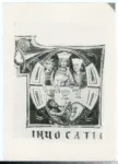 Maestro dell'Epistolario Giovanni da Gaibana, e scuola , Iniziale D, Iniziale istoriata, Parabola del ricco epulone, Motivi decorativi geometrici e vegetali