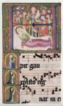 Anonimo , Anonimo sec. XIV - ca. 1312 - Zurigo, Museo nazionale svizzero, Graduale proveniente dal Convento delle domenicane di Sankt Katharinental di Diessenhofen, particolare di una pagina miniata