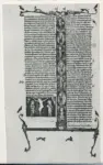 Anonimo sec. XIII , Iniziale I, Iniziale istoriata, Storie della Genesi, Motivi decorativi fitomorfi e animali, Cristo crocifisso tra i dolenti
