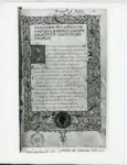 Anonimo sec. XV , Iniziale N, Iniziale abitata, Ritratto di Francesco Petrarca, Cornice con motivi decorativi fitomorfi e animali, Putti reggistemma, Stemma