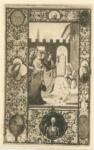Attavanti Attavante, attr. , Resurrezione di Lazzaro, Cornice con motivi decorativi fitomorfi, Busti di santi, Putti