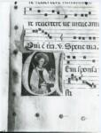 Anonimo veneto-emiliano sec. XV , Iniziale V, Iniziale abitata, Santa Caterina d'Alessandria, Motivi decorativi fitomorfi