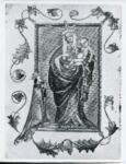 Anonimo sec. XIII/ XIV , Madonna con Bambino, Ernesto I d'Asburgo detto il Ferreo in preghiera, Cornice con motivi decorativi fitomorfi