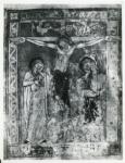 Girolamo da Cremona , Cristo crocifisso con la Madonna e santa Maria Maddalena, Cornice con motivi decorativi fitomorfi
