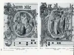Anonimo sec. XIV ; Monaco Lorenzo , Cristo e gli apostoli, Chiamata degli eletti, Santo cardinale, Re David, Motivi decorativi fitomorfi, Iniziali istoriate, Iniziale abitata, Notazione musicale