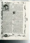 Anonimo sec. XIV , Iniziale Q, Iniziale abitata, Figura maschile allo scrittoio, Iniziale A, Cornice con motivi decorativi fitomorfi