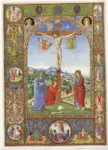 Anonimo italiano sec. XVI , Crocifissione di Cristo con i dolenti e santa Maria Maddalena, Storie della Passione di Cristo, Motivi decorativi a grottesche