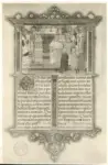 Giovanni Pietro da Birago , Scena, Iniziale Q, Iniziale decorata, Cornice con motivi decorativi fitomorfi e animali