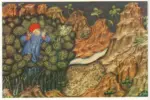 Anonimo sec. XV , Inferno, Scena tratta dalla Divina Commedia, Dante nella selva oscura