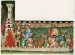 Anonimo , Inferno IV, 131-135 - La Commedia, Inferno. - Min. del sec. XIV-XV. (Roma, Biblioteca Vaticana - Ms. Vat. Lat. 4776 - f. 13 v)