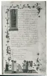 Anonimo sec. XIV , Iniziale I, Iniziale figurata, Santa Maria Maddalena, Cornice con motivi decorativi fitomorfi