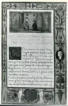 Anonimo sec. XV , Ritratto del doge Agostino Barbarigo, Iniziale C, Iniziale abitata, Cornice con motivi decorativi fitomorfi, Putti reggistemma