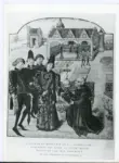 Anonimo , L'auteur du manuscrit de l' &laquo; Instruction &raquo; remettant son libre au jeune prince - Miniature par Jean Hennecart - (Ms. 5104, Biblioth&egrave;que de l'Arsenal, Paris.)